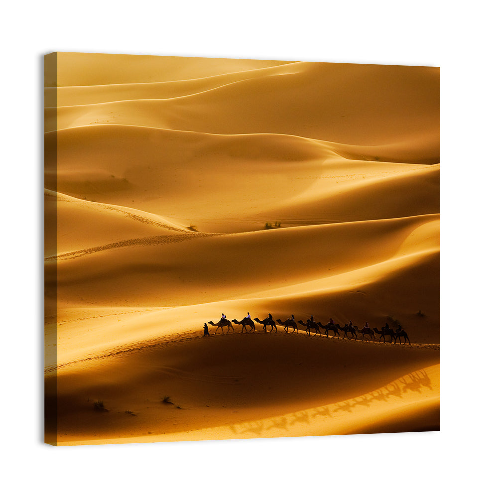 Golden Hour Camel Caravan Wall Art