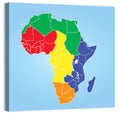 Color Coded Africa Map Wall Art