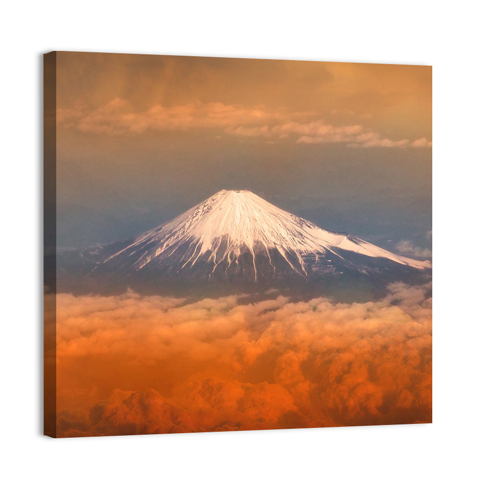 Snow-capped Mount Fuji at Sunset Wall Art