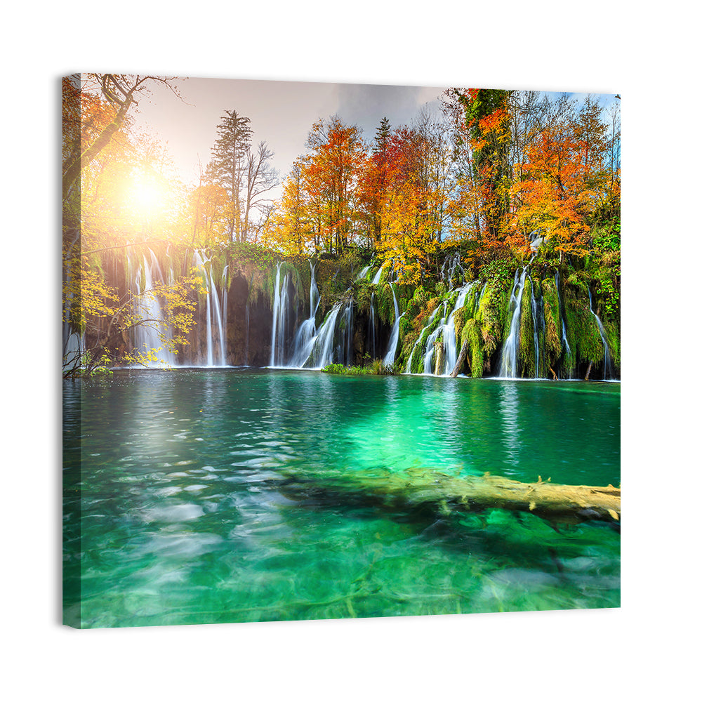 Autumn Waterfalls at Plitvice Lakes Wall Art