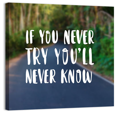 If You Never Try You’ll Never Know Quote Wall Art