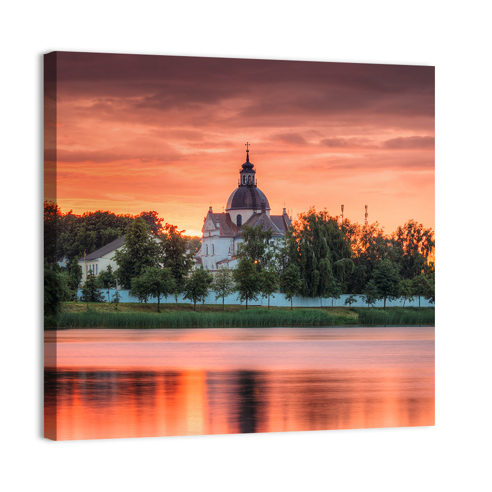 Corpus Christi Church Sunset Reflection Wall Art