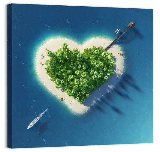 Heart-shaped Island Aerial Wall Art