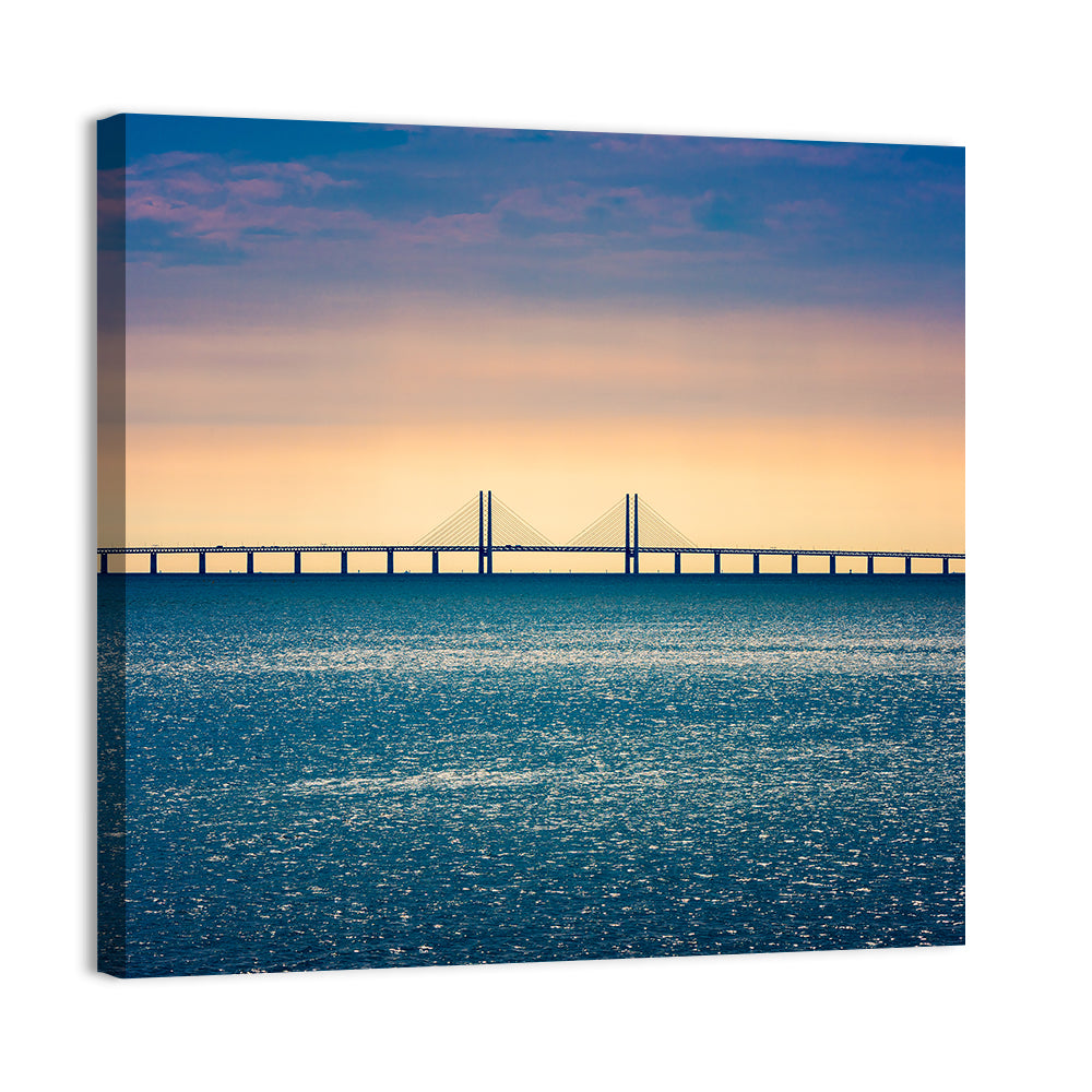 Øresund Bridge at Sunset Wall Art