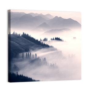 Foggy Carpathian Mountains Wall Art