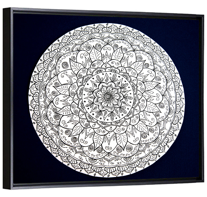Navy Ornamental Mandala Wall Art