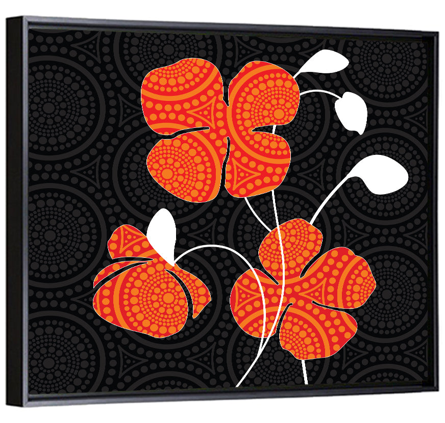 Black and Orange Poppy Illustration Wall Art