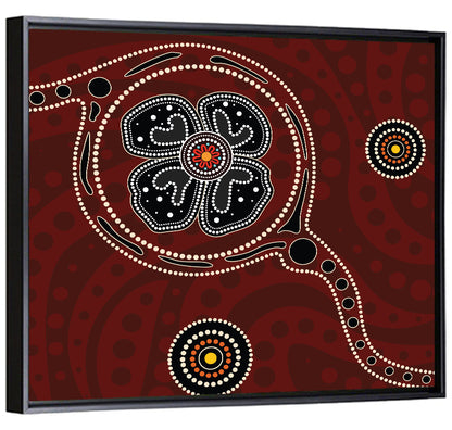 Aboriginal Dotted Poppy Floral Wall Art