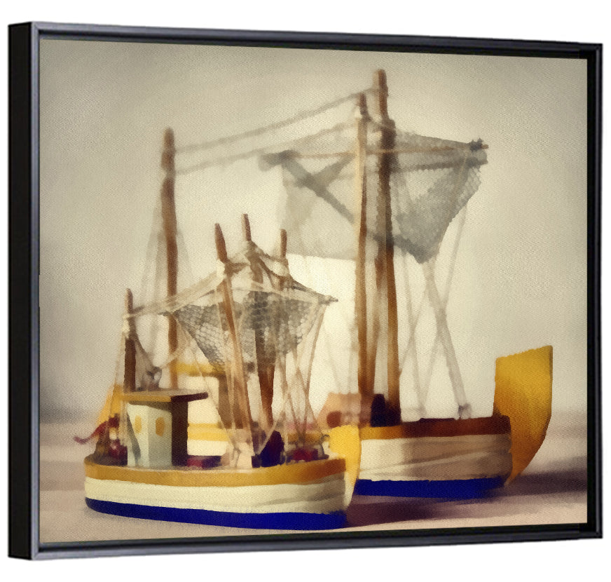 Two Watercolor Boats Wall Art