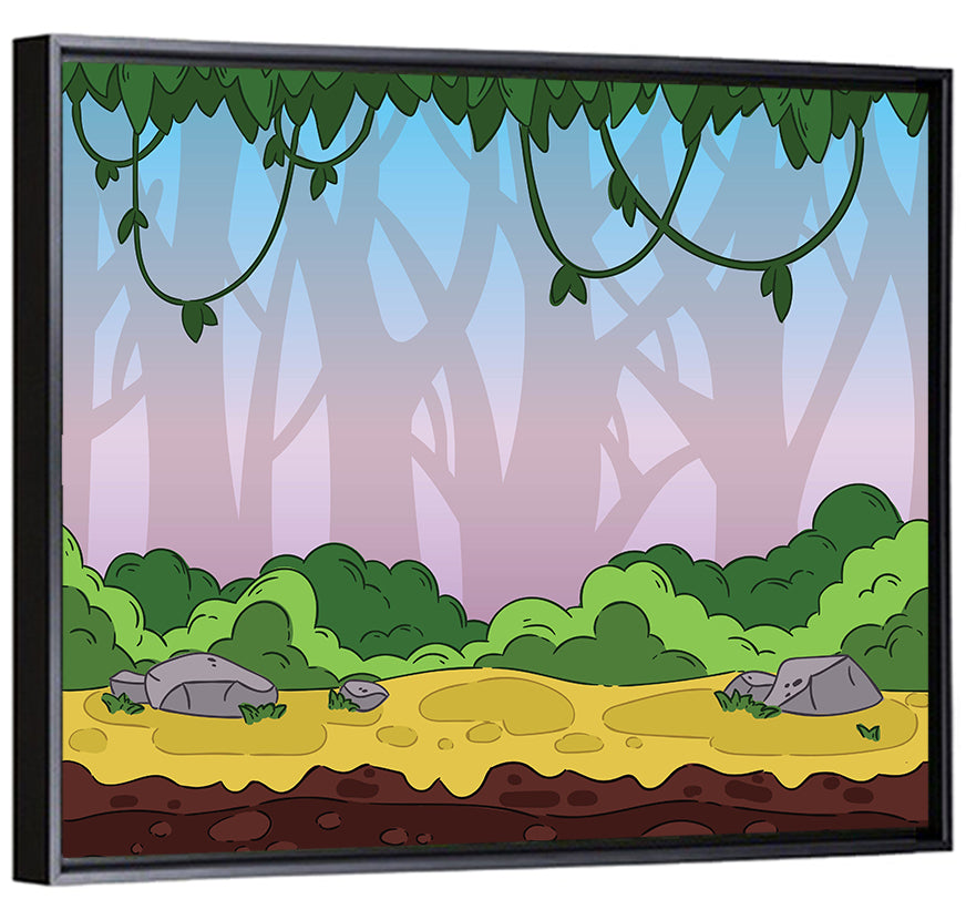 Playful Jungle Path Illustration Wall Art