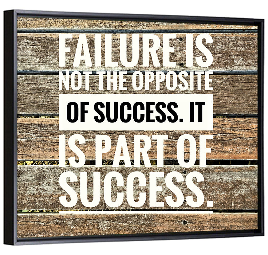 Failure Is Part of Success Rustic Typography Wall Art