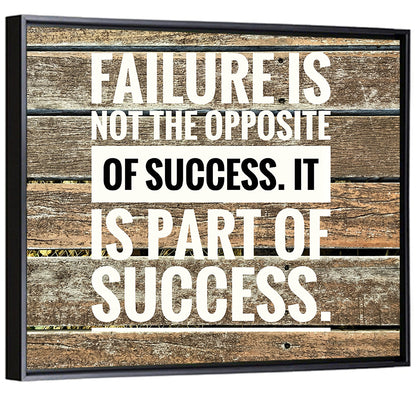 Failure Is Part of Success Rustic Typography Wall Art
