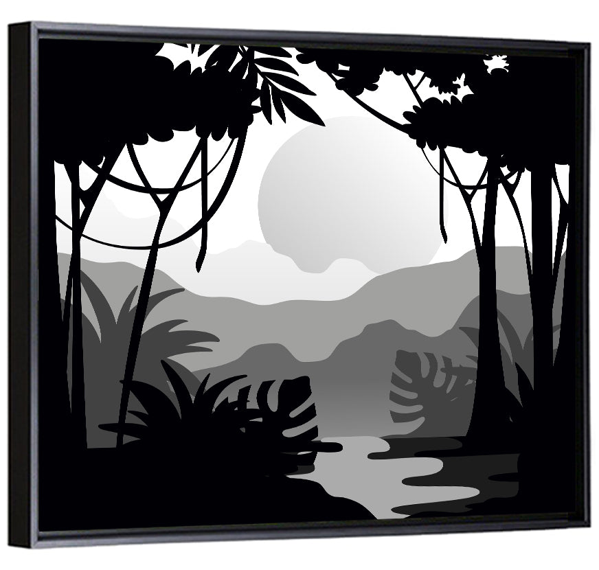 Tropical Jungle Silhouette Wall Art