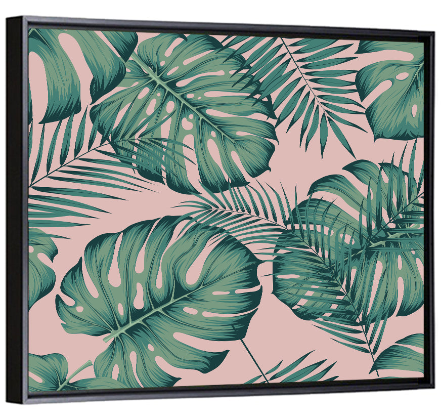 Areca Palm and Monstera Leaves Wall Art