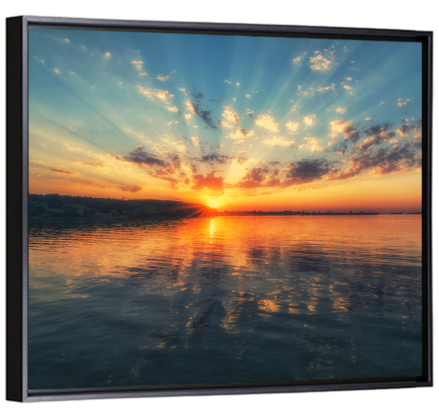 Sunburst Over River Wall Art