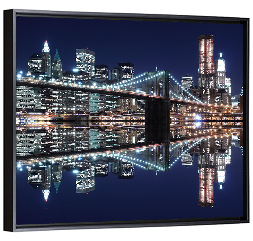 Brooklyn Bridge Symphony at Night Wall Art
