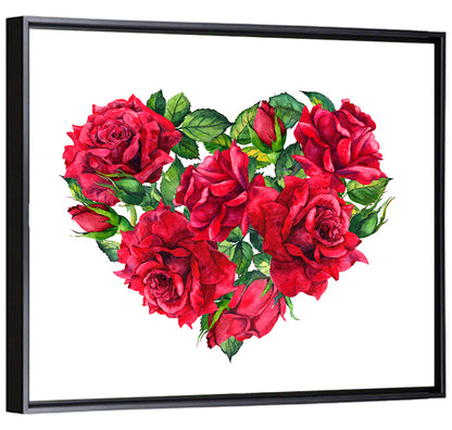 Watercolor Rose Heart Wall Art