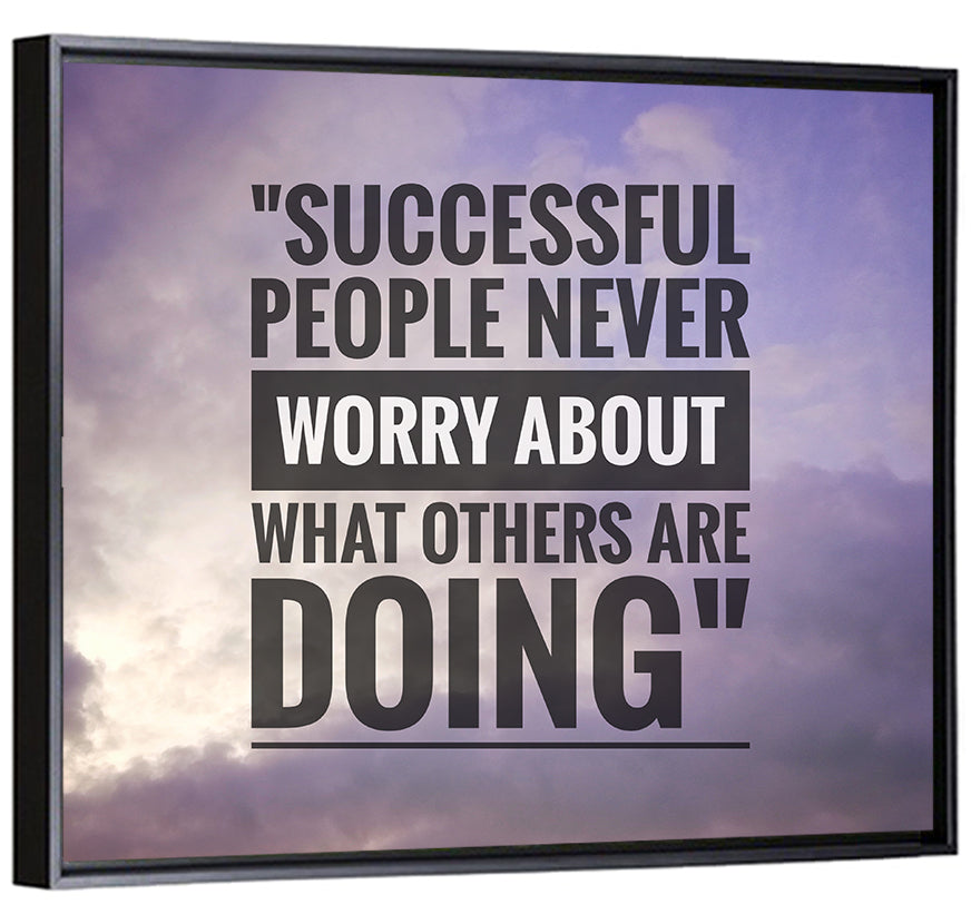 Successful People Never Worry Cloudy Sky Quote Wall Art