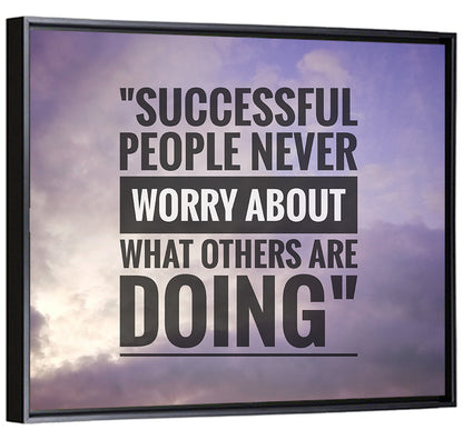 Successful People Never Worry Cloudy Sky Quote Wall Art