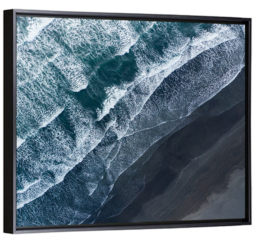 Volcanic Surf on Black Sand Wall Art