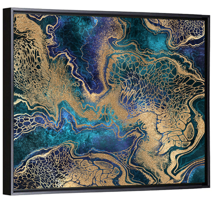 Gilded Geode Abstract Wall Art as a framed canvas