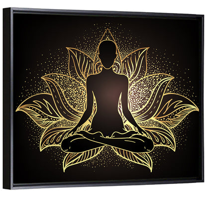 Golden Chakra Silhouette Wall Art