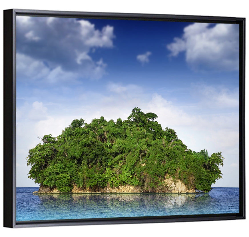 Tranquil Tropical Island Reflection Wall Art