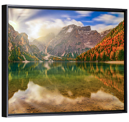 Lago Di Braies Sunrise Wall Art