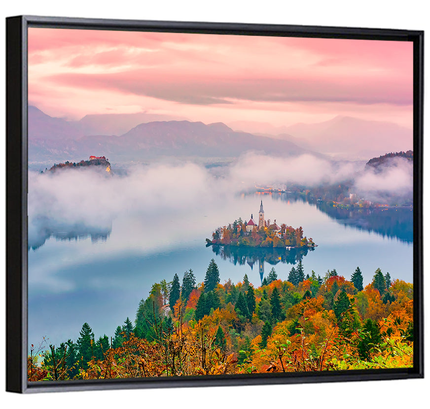 Misty Morning Over Lake Bled Wall Art