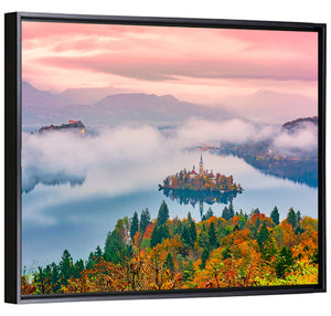 Foggy Bled Lake Wall Art