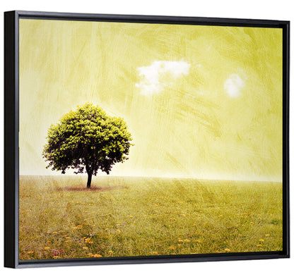 Grunge Tree in Meadow Wall Art