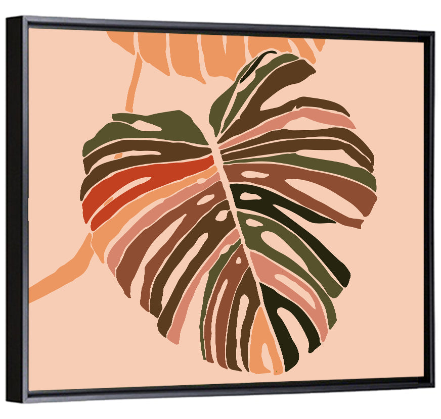 Monstera Leaf Abstract Wall Art