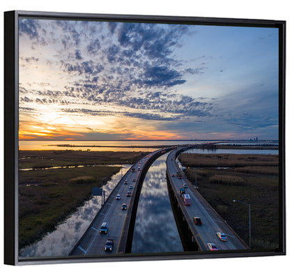 Mobile Bay Bridge at Sunset Wall Art