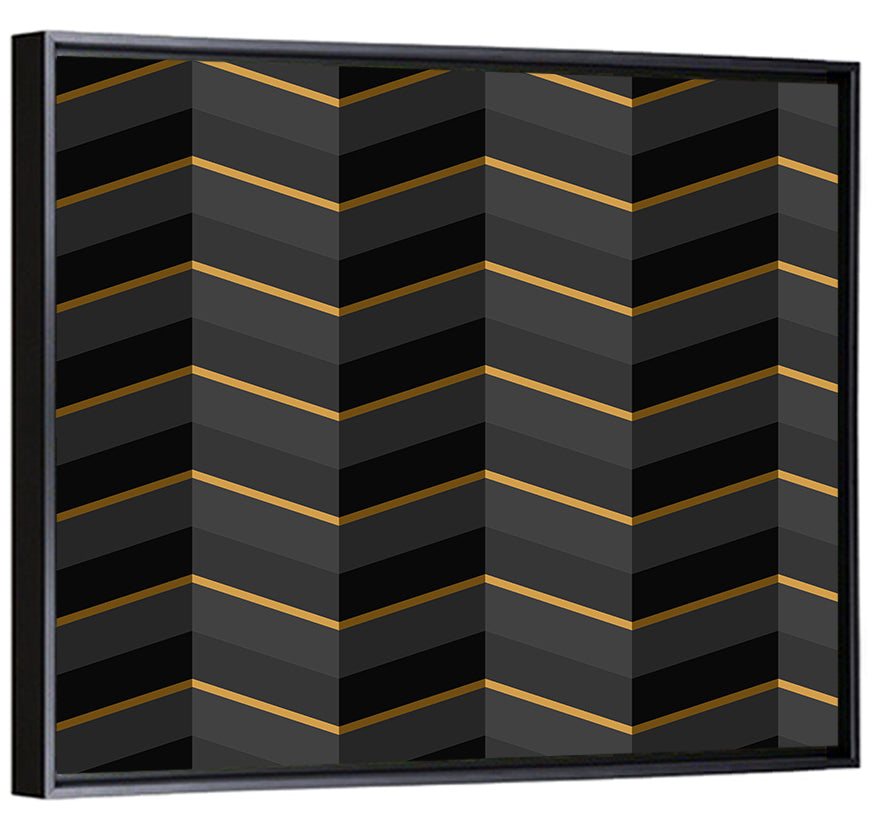 Black Stripes with Gold Accents Wall Art