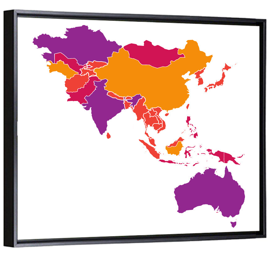Stylized Asia Pacific Map Wall Art