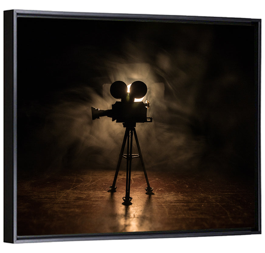 Backlit Vintage Movie Camera Wall Art