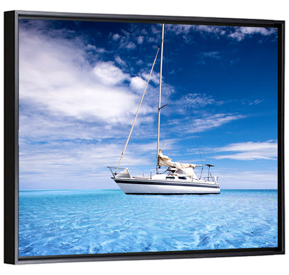 Furled Sails Over Turquoise Water Wall Art