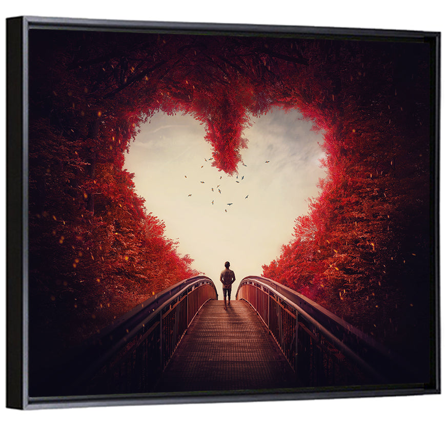 Heart Shaped Forest Path Wall Art