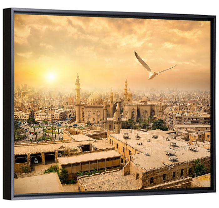 Sultan Hassan Mosque Wall Art as a framed canvas
