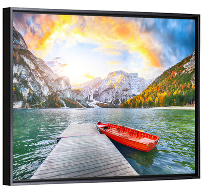 Pier at Lago Di Braies Wall Art
