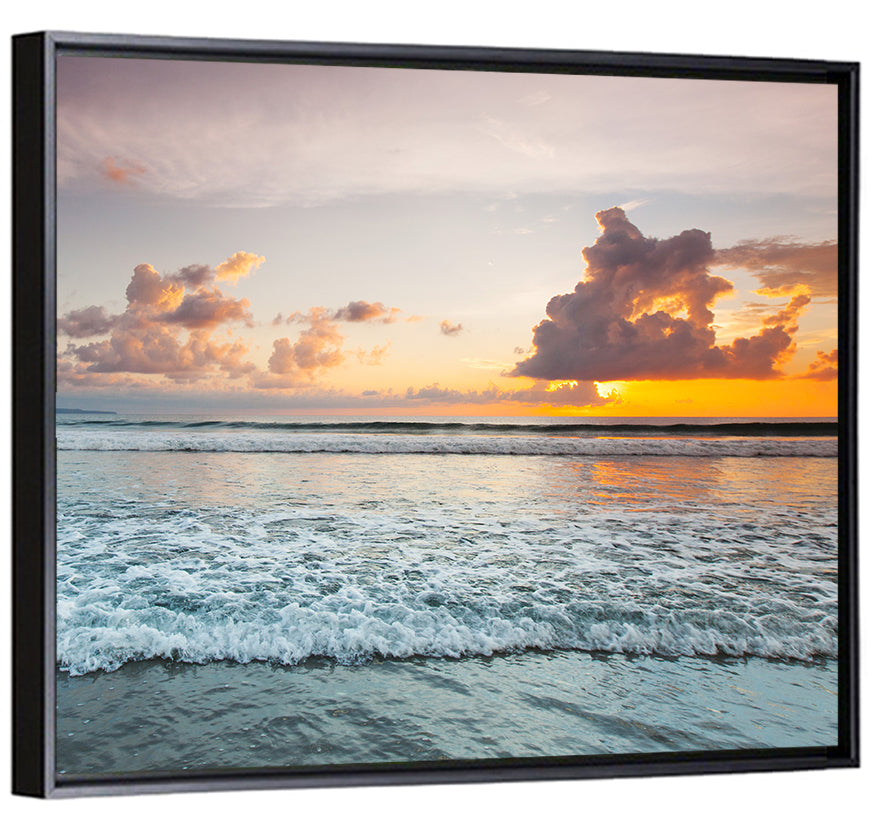 Cloudy Beach Sunset Wall Art