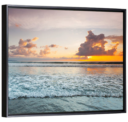 Cloudy Beach Sunset Wall Art