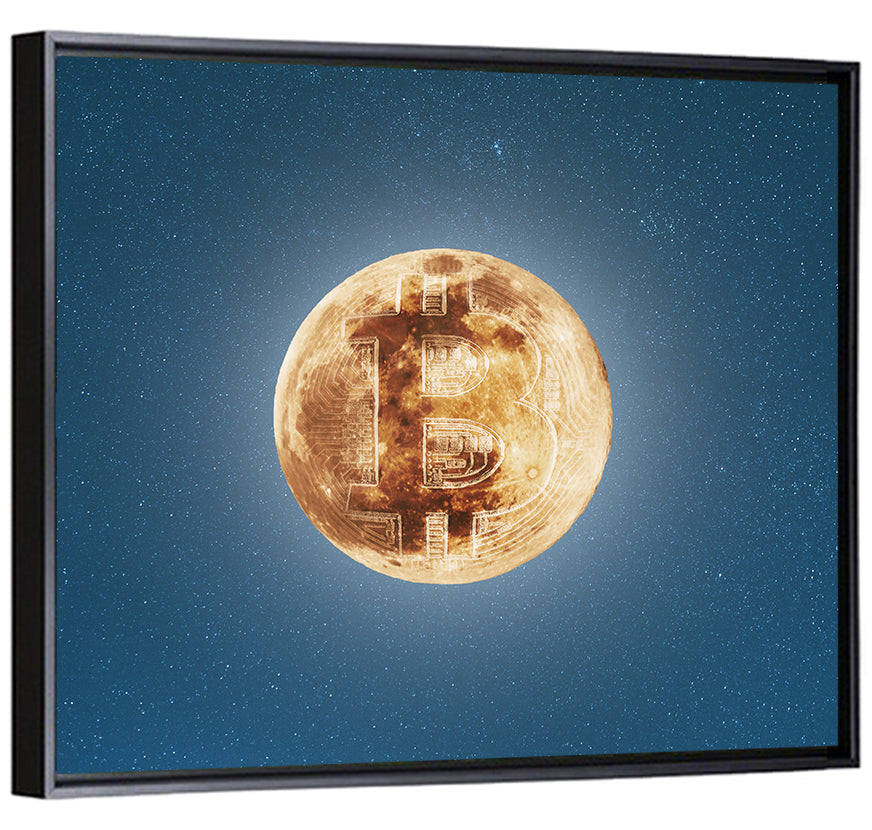 Bitcoin Circuit Moon Wall Art