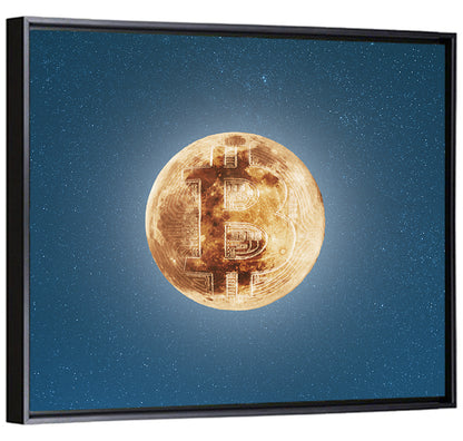 Bitcoin Circuit Moon Wall Art