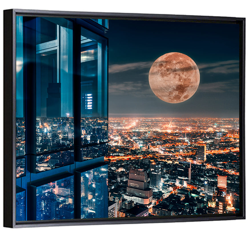 Bangkok Moonlit Skyline Wall Art