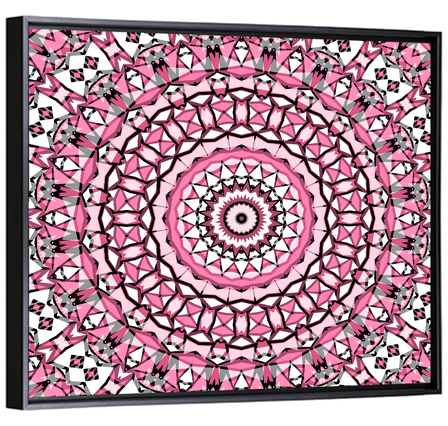Pink Mosaic Kaleidoscope Mandala Wall Art
