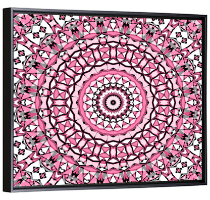 Pink Mosaic Kaleidoscope Mandala Wall Art