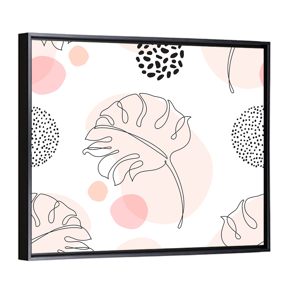 Blush Monstera Leaf Pattern Wall Art
