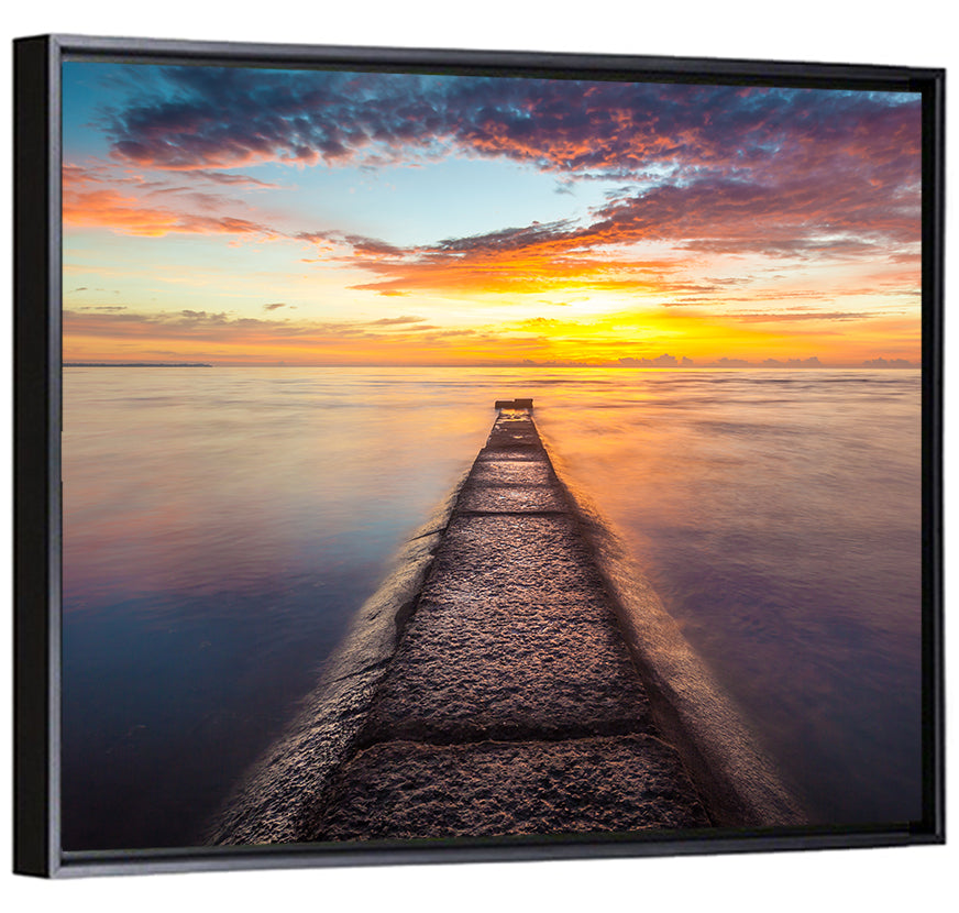 Stone Pier to Glowing Horizon Wall Art