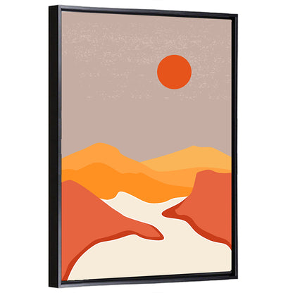 Desert Sunset Mountain Landscape Wall Art